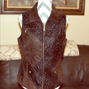 Chico black and brown suede look Vest 🌺